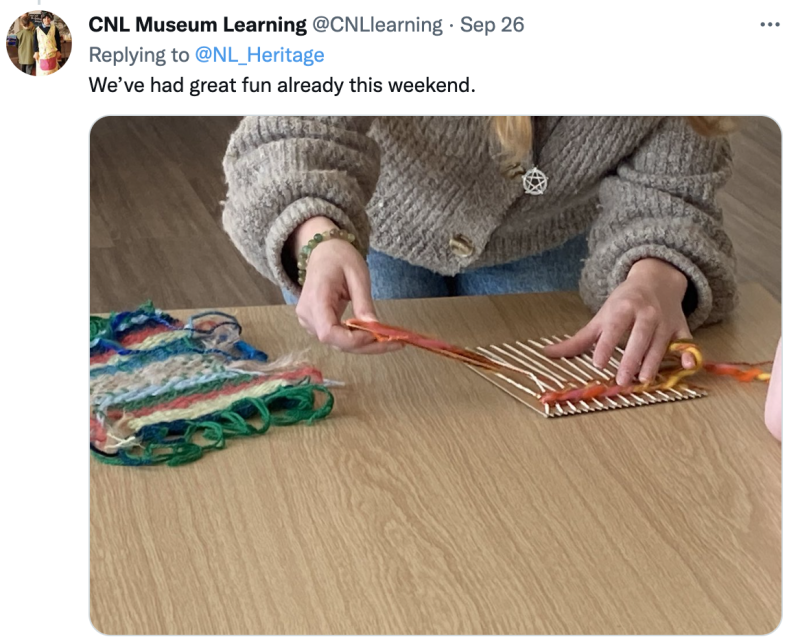 MWS Museums on Twitter weaving