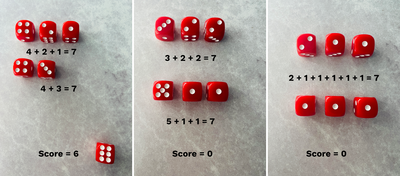 Sevens Dice Game Examples 02