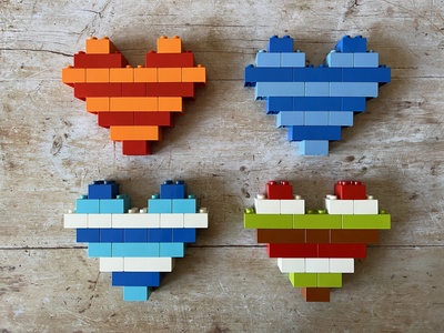 Lego Hearts Repeating Patterns