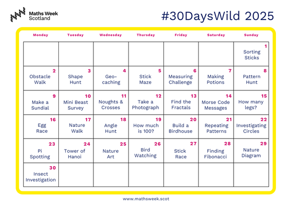 30 Days Wild Calendar 2025 updated